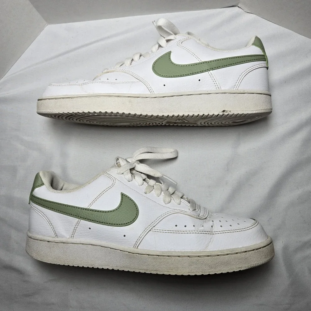 Nike Court Vision Next Nature Low White Oil Green 8.5 School Play Streetwear